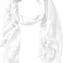 woogwin Women's Cotton Scarves Lady Light Soft Fashion Solid Scarf Wrap Shawl (White)