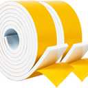 Yotache White Foam Weather Stripping 2" x1/4", Self Stick High Density Closed Cell Foam Rubber Insulation Tape, Total 13 Feet Long