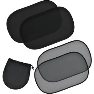 EcoNour Car Window Shades for Baby (4 Pack) | Protects Baby from Window Sun & Heat | Sun Shade Side Windows for Kids | Automotive Sun Protection from UV | Child Safety Accessories | Medium - 20"x12" (2 Transparent + 2 Semi Transparent)