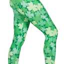 Tipsy Elves Fun St. Patrick's Day Leggings for Women for Parties and Festivals High Waisted and Low Waisted Styles (Green, L)
