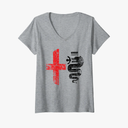 Alfisti Womens Alfa Car Drivers Stylish Grunge Logo V-Neck T-Shirt Size Large