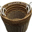 Set Of 3 Woven Storage Baskets, Sizes 12", 13.5", And 15". Perfect For Organizing Blankets, Toys, Laundry, Or Everyday Home Items. Durable, Stylish, And Versatile For Any Room.