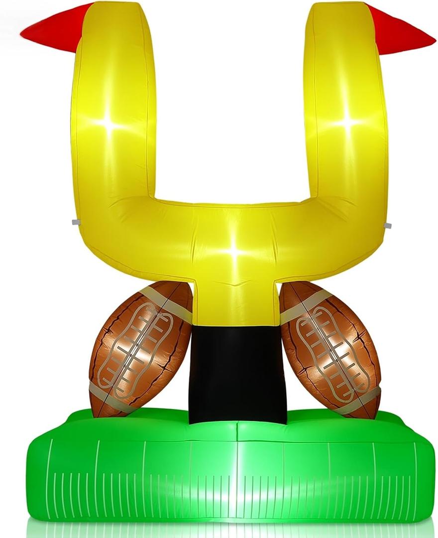 Bencailor 71 Inch Giant Football Party Decoration Jumbo Inflatable Football with Tee Set for Game Large Blow up Footballs for Sport Birthday Party Indoor Outdoor Lawn Yard Decor