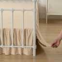 Tufted Dot Bed Skirt Full Size,Ruffled Bed Skirt with Split Corners, Full Bed Skirt 14 Inch Drop, Boho Full Size Bed Skirt Camel for Ruffled Bed Skirt with Split Corners, Bed Skirts Full Size