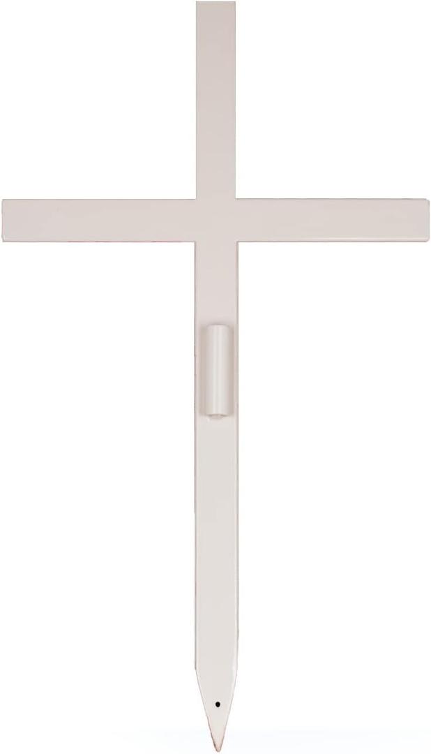 Memorial Crosses Stake for Roadside,Outdoor,Cemetery,Garden, Gravesite,Funerial, Temporary Grave Marker for Dad,Mom,Grandpa,Memorial Marker, Headstone Replacement (Medium 22" x 12")