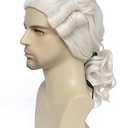 Judge Colonial Wig Long Wave Beige Wig Washington Halloween Costume Cosplay Wigs (Beige)