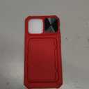 Vihibii for iPhone 15 Pro Max Wallet Case with Card Holder (4 Cards) & Slide Lens Protective Cover & Kickstand & Raised Edges Protect Screen, Shockproof Rugged Case for iPhone 15 Pro Max 6.7", Red