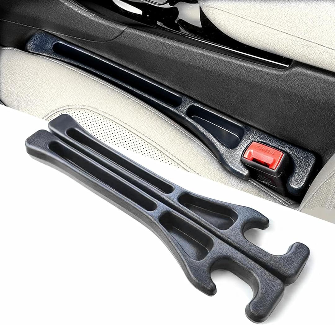 2 Pack Car Seat Gap Filler Stopper/Catcher, No-Drop Seat Guard Insert Between Seat and Console Black Car Accessories Auto Crevice Blocker Pad Plug Seat Gap Guard YMT-A02
