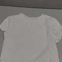 SUUKSESS Women Double Lined Fitted Basic Tee Crew Neck Short Sleeve Y2K Crop Top, Beige, Small