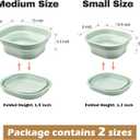 Collapsible Wash Basin Set of 2, Foldable Small Medium Size Wash Basin, Portable Plastic Basins for Laundry, Bottles, Travel, Camping (Green)