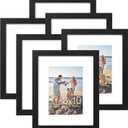 decorUhome 8x10 Picture Frame, Display Pictures 5x7 with Mat or 8x10 without Mat, Wall & Tabletop Display Photo Frame, Black, 8 Pack