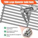 1 Pack 40901 Grill Steel Wire Cooking Grid Rock Grates Replacement Parts for BBQ Grillware Models,for El Patio Models,14 inch x 24 3/8 inch