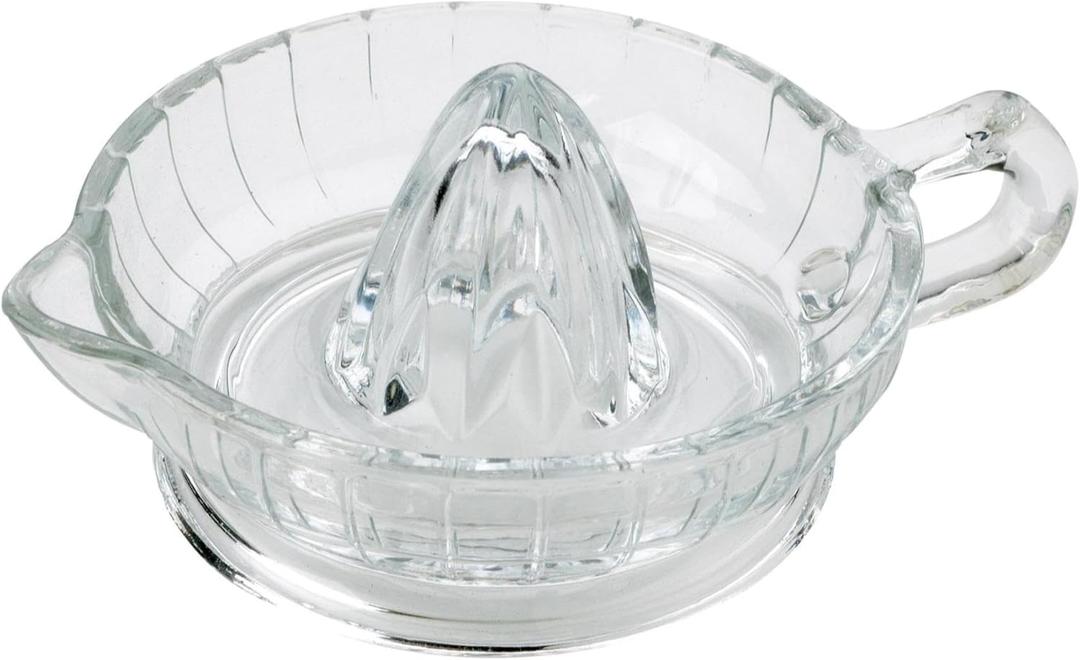 HIC Kitchen Citrus Juicer Reamer With Handle And Pour Spout, Heavyweight Glass, For Fresh Juice, Cooking, And Cocktails