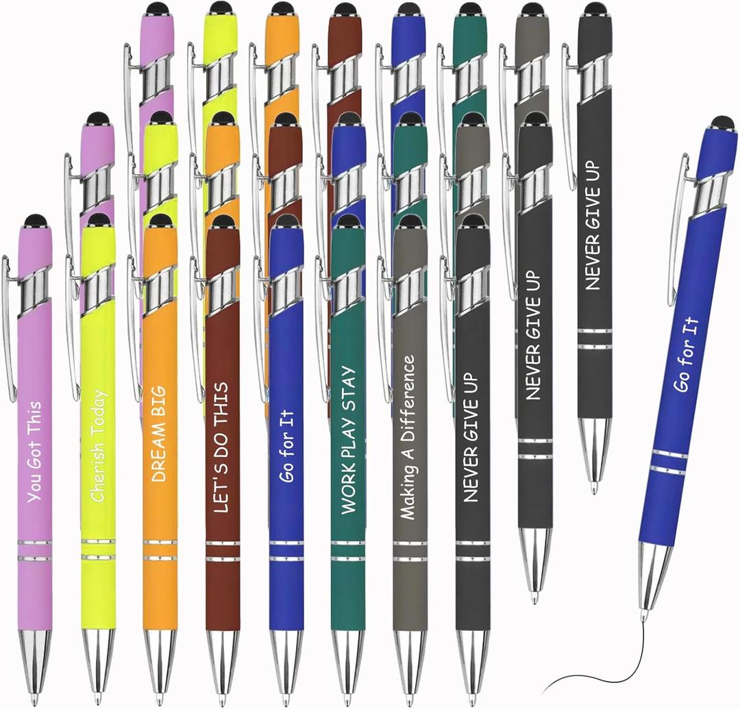 24PCS Motivational Pens Inspirational Christian Pens Encouraging Inspirational Gifts for Women Men School Office Supplies (Motivational)