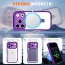 for iPhone 17 Pro Max Case with Magnetic Invisible Stand [Compatible with MagSafe] Military Drop Protection Shockproof Slim Translucent Skin-Touch Case Cover Violet