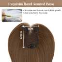 Rich Choices Hair Toppers for Women Real Human Hair Remy Hairs Toppers Hairpieces for Women with Thinning Crown Wispy Clip in Topper 10 Inch No Bang-#4 Medium Brown