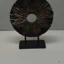 CECKQUE Minimalist Round Statue Above Cabinet Decor Kitchen, Modern Decorative Sculpture Home Decorations for Living Room Coffee Table, Office Decor Items, Center Pieces Decoration (Black)