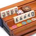 Yellow Mountain Imports American Mahjong Game Set, Sapphire with Blue Soft Case - All-in-One Racks with Pushers, Wright Patterson Scoring Coins, Dice, & Wind Indicator