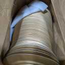 PROY 100 PCS 13 Inch Textured Plastic Round Charger Plates, Hammered Gold Charger Plates for dinner plates, Decorative Dinner Plate Chargers for Wedding, Party And Holiday Event