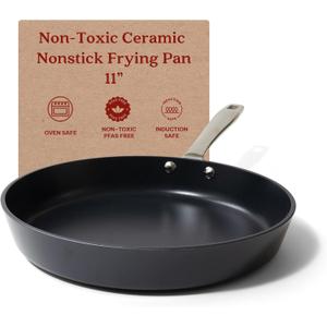 Alva Maestro 11" Ceramic Nonstick Frying Pan, Professional-Grade Non-Toxic Cooking Surface, Zero PFAS/PFOA/PTFE, Superior Heat Distribution - Induction & All Stovetop Safe, Oven Safe