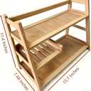 3 Tier Bamboo Matcha Station, coffee station organizer Shelf with Drawer for Kitchen Countertop, Tea Bar - Matcha Powder, Tools & Cup Organizer for Matcha Lovers, Home Baristas.