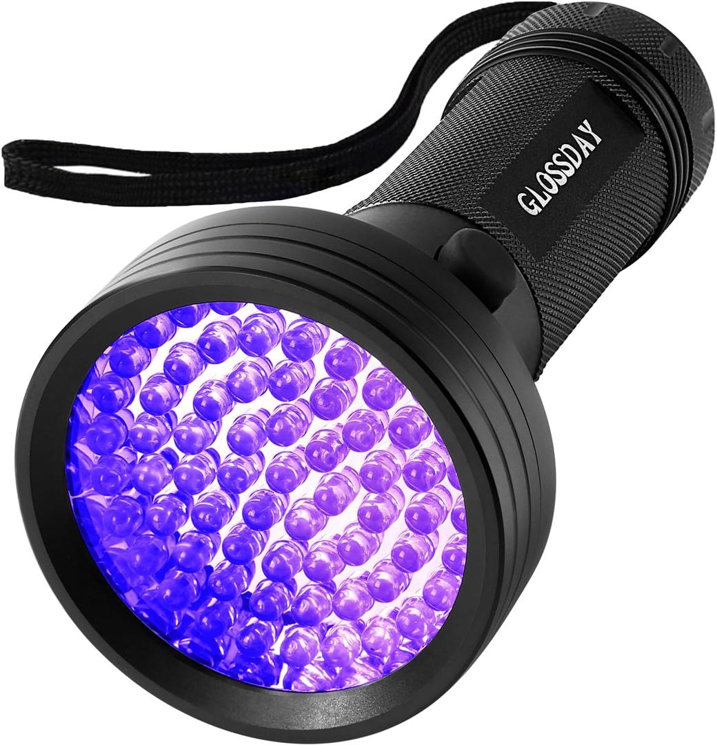 GLOSSDAY Blacklight Flashlight 68 LED UV Flash Light,Ultraviolet Flashlight Black Light Professional Pet Urine Detector for Dog/Cat Urine,Pet Stains,Hunting Scorpions