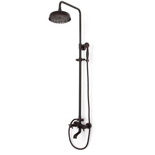 LightInTheBox Wall Mount Shower Faucet System Combo Set Shower System with 8" Rain Showerhead and Oil Rubbed Bronze Trim Kit