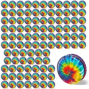 Lenwen 50 Pcs Rainbow Yoyos Beginners Metal Yo Yo with Colorful Designs Adults Birthday Party Favors, Holiday Stocking Fillers, Classroom Prizes (Rainbow)