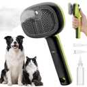 Pecute Cat Steam Brush, Self-Cleaning Steam Cat Brush with 2 Water Spray Modes, Large Capacity Tank, Steaming Renu Dog Brush for Shedding Massaging Grooming, Cool Mist Only (Green)