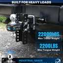 Kohree 6" Adjustable Trailer Hitch for 2-Inch Receiver, Anti-Rattle Clamp
Heavy Duty, 22,000 LBS GTW, Drop/Rise Hitch, 2" & 2-5/16" Balls, Anti-Theft Pin, G80 Steel Tow Ball Mount, Black