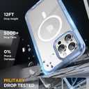 Miracase Magnetic for iPhone 16 Pro Case Full-Body Phone with Built-in Glass Screen Protector, [Compatible with MagSafe] Military Drop Proof 16 Pro Cover Bumper 6.3 inch, Clear Blue