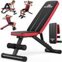 NICEPEOPLE Adjustable Weight Bench for Home Gym, 660LBS Capacity Workout Bench with 8 Backrests for Chest Shoulders Arms, Compact and Foldable Strength Bench for Small Space Apartment Room (Black)