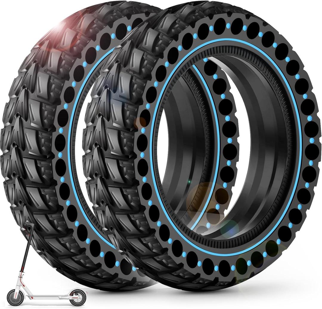 BANGTING 2PCS Upgrade 50/75-6.1 Electric Scooter Solid Tires, 8.5x2.0 Tires Tubeless for Gotrax GXL V2/XR/APEX, 8 1/2 x2 Tire Replacement for Hiboy S2, Xiaomi 3 Lite/3/Pro 2/1s/M365 (Blue (No tools))