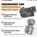DEEAGLE Trailer Locks Ball Hitch, Heavy Duty Trailer Hitch Locks Fits 2 Couplers, Anti-Theft Ball Hitch Lock for RV Travel Trailer, Grey