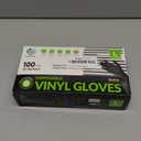 Black Vinyl Gloves, Food Grade Gloves Disposable Latex Free & Powder Free, Guantes for Cleaning Cooking Food Prep (Large)