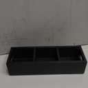DRASTAR Tea Bag Organizer, Black Wooden Tea Bag Holder, Tea Storage Containers with 3 Slots, Sugar Packet Holder, Tea Bag Caddy Box for Countertop
