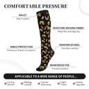 Compression Socks Knee High Circulation Support Socks For Women Men Athletic Running Hiking Travel (One Size, Beer Bottles)