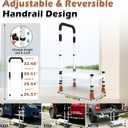 Adjustable Height Car Step Stool with Handrail for RV, SUV & Truck - 4 Legs & Handrail Height Adjustable, Heavy Duty 800 lbs Capacity, Non-Slip Safety Step Assist for Elderly, Seniors & Mobility Aid