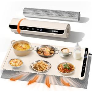 Food Warming Mat with Heat-Resistant Pad, 26X15 Inch, 6 Temperature & 6 Timer Settings, Child Lock Safety,Food Warmer Chafing Dishes for Buffet,Gatherings,Parties,Everyday Use