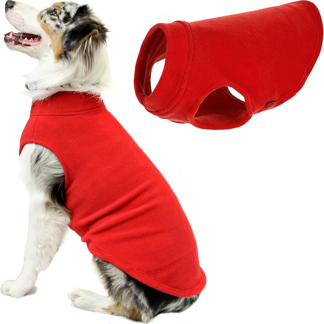 Gooby - Stretch Fleece Vest, Pullover Fleece Vest Jacket Sweater for Dogs, Red, 5X-Large
