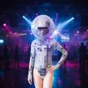 Sparkling disco helmets, eye-catching disco ball caps, suitable for adult disco ball shaped costumes at holiday gatherings and nightclubs