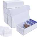 Toploader Storage Box, 8-Pack100 Count Corrugated Cardboard Trading Card Top Loaders with Dividers & Labels for TCG/Magic/Mtg Organizer and Collection