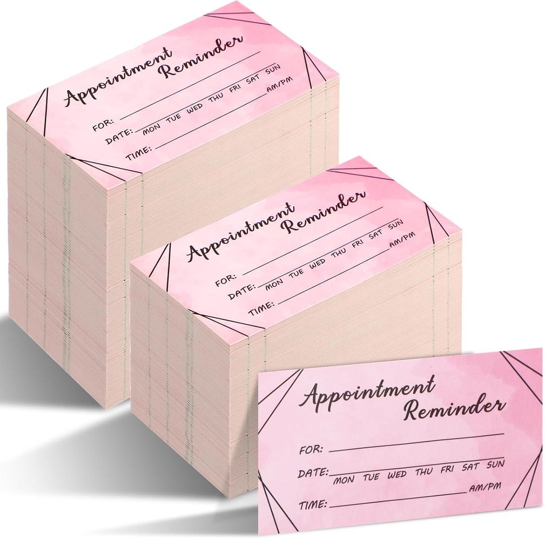Seajan 1000 Pcs Appointment Cards Bulk Appointment Reminder Cards for Client Business, Hair Salon, Dental Office, Massage Therapist, Grooming, Hairdresser, Medical Doctors and More(Daily, Pink)