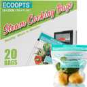 20 Steam Cooking Bags Microwave Steamer Bags for Vegetables, Potatoes and Meat (20, Medium)