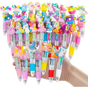 CZWZ 30Pcs Mini Multicolor Pens in One 4-in-1 Cute Pens Bulk, Ballpoint Pen for Birthdays and Parties, Fun Gifts Assorted Ink Kawaii Pen