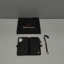 Defencase for iPhone 17 Magnetic Wallet Case Compatible with Magsafe with RFID Blocking Zipper Pocket & Card Holder for Women Men PU Leather Strap Detachable Case for iPhone 17 (6.3 inch), Black