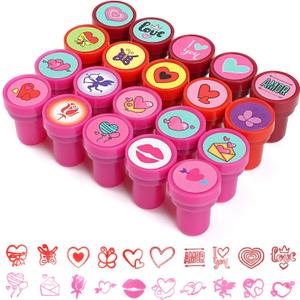KESOTE Valentines Day Stamps for Kids, Self Inking Stamps for Valentine Party Favor Goody Bag Fillers