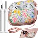 Inesore for AirPods Pro 2nd Generation Case Cover with Lock, Flowers Cute Clear Air Pods Pro 2 Case Hard iPod Pro Cases for Women Girls with Cleaner Kit (2023 USB-C /2022/2019) - Seven Color Flower