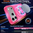 MOZOTER for iPhone 17 Pro Max Case with Kickstand,[Compatible with MagSafe] [12FT Military Grade Protection] Slim Translucent Matte Shockproof Phone Case,6.9",Rosered