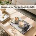 YMXYJM 100% Real Luxury Natural Marble Vanity Tray Genuine Calacatta Viola Marble Stone Storage Trays for Home Decor Bathroom Vanity Dresser Kitchen, Non-Resin/Non-Ceramic, 11.7" x 7.8"